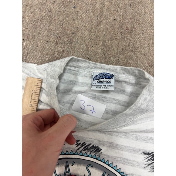 Vintage Nascar Racing Shirt Mens Large Gray 1990s Cars Bristol - Picture 10 of 10